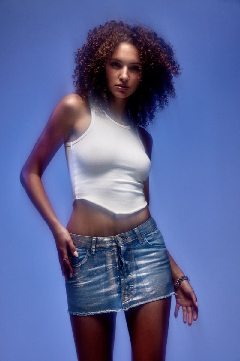 eb denim jeans skirt silver foil dress shorts