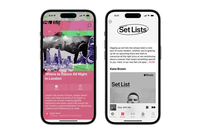 apple music set lists concert feature maps live shows info