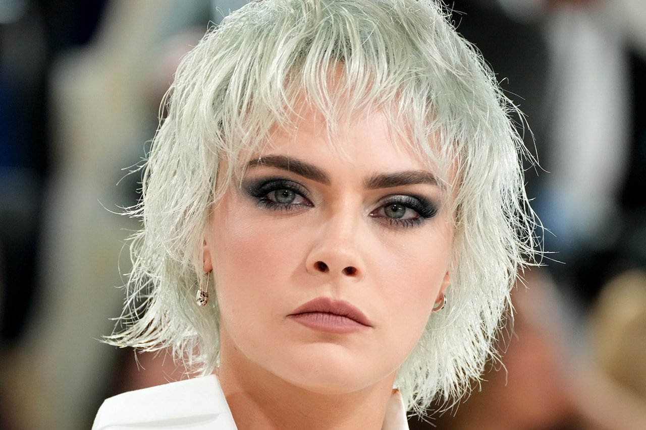 Cara Delevingne karl lagerfeld white pixie haircut hairstyle met gala after party photos instagram