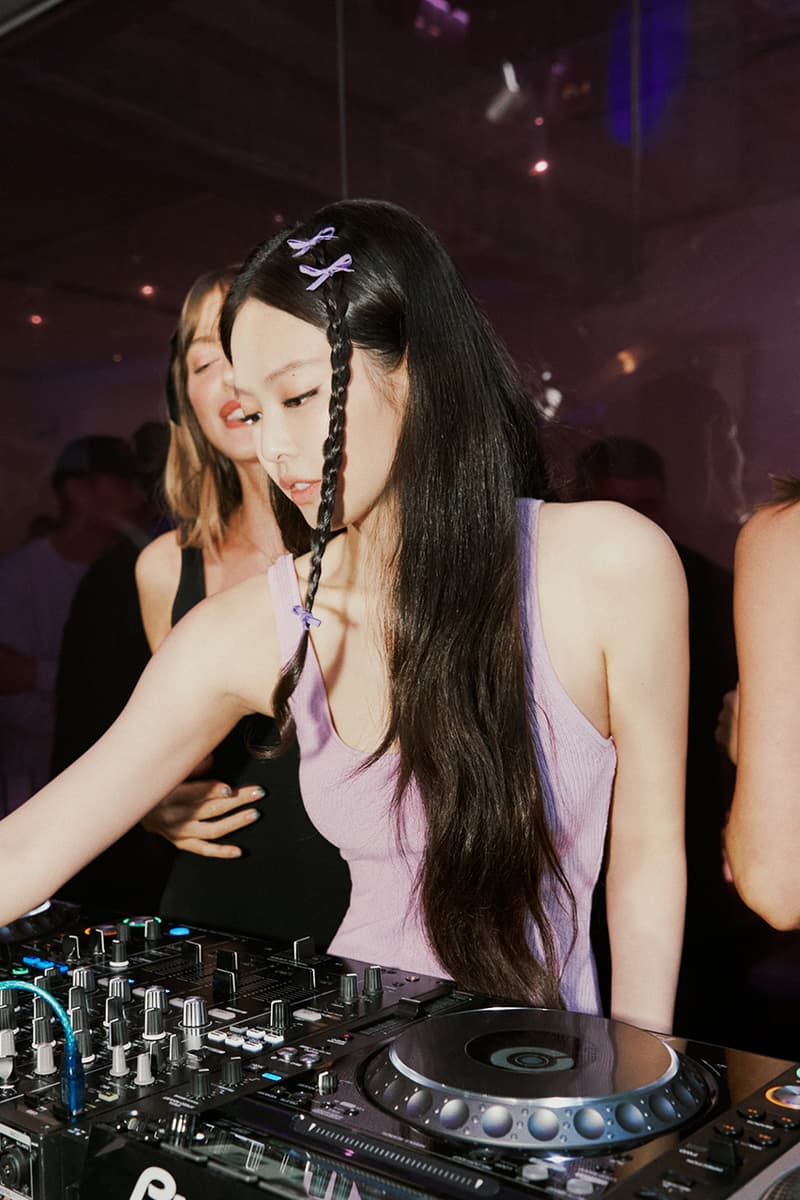 blackpink jennie calvin klein party dj purple dress sheer