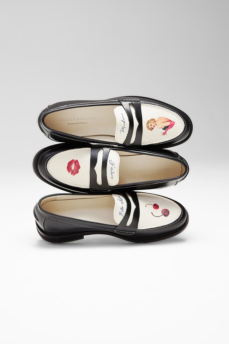 duke dexter penny loafers parisian prints cherry kiss