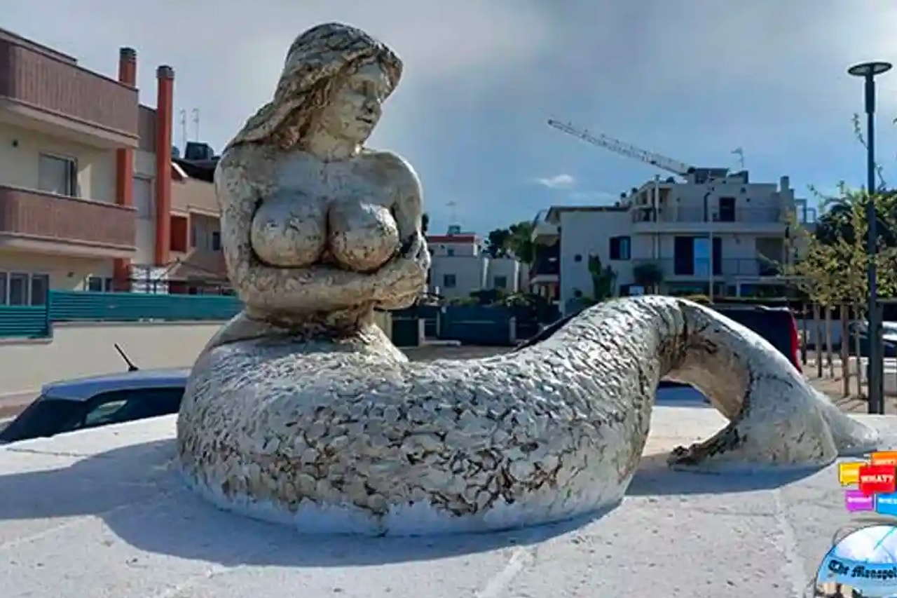 curvy mermaid statue shape italy