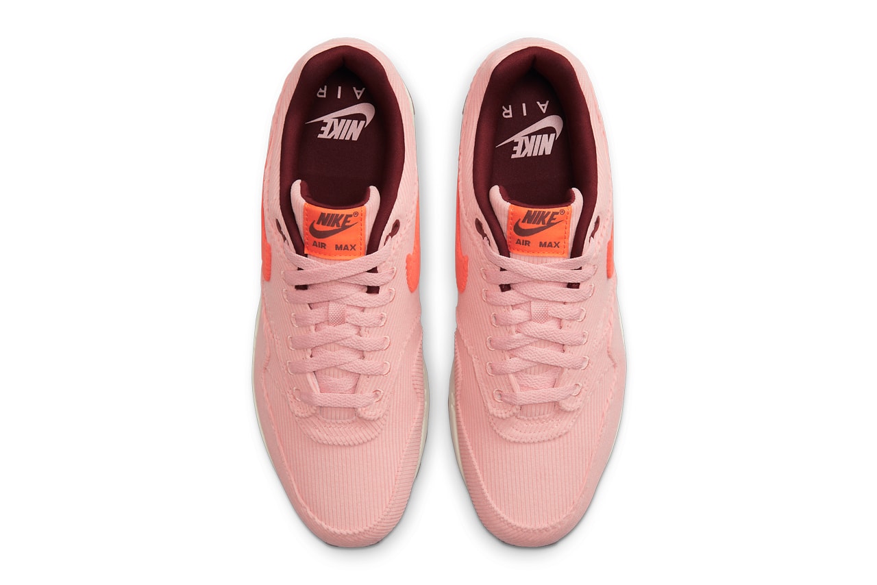nike air max sneaker coral corduroy pink orange