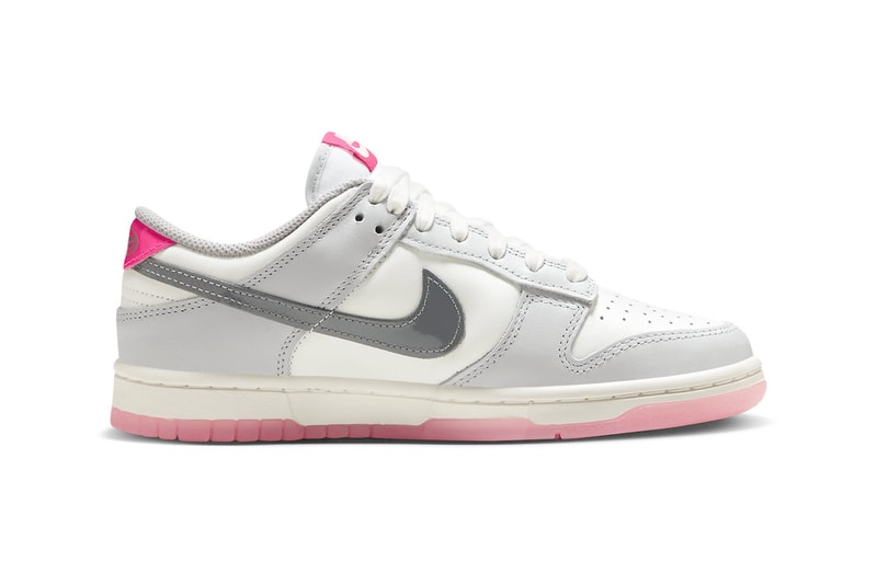 nike dunk low sneaker pink white grey barbie colorway