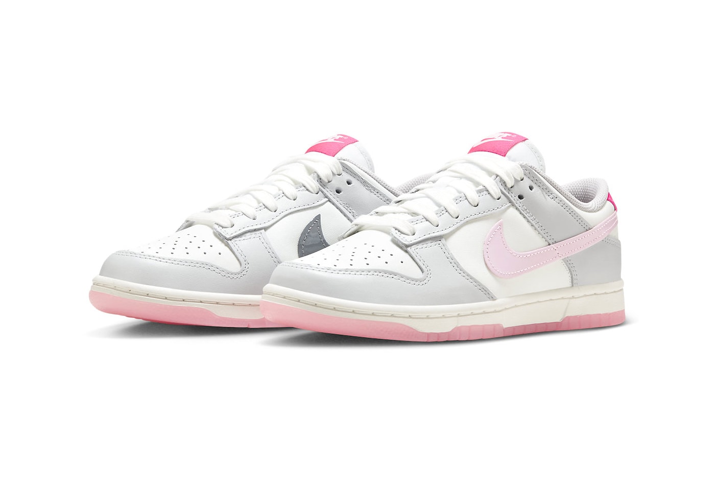 nike dunk low sneaker pink white grey barbie colorway