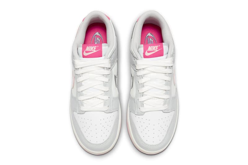 nike dunk low sneaker pink white grey barbie colorway