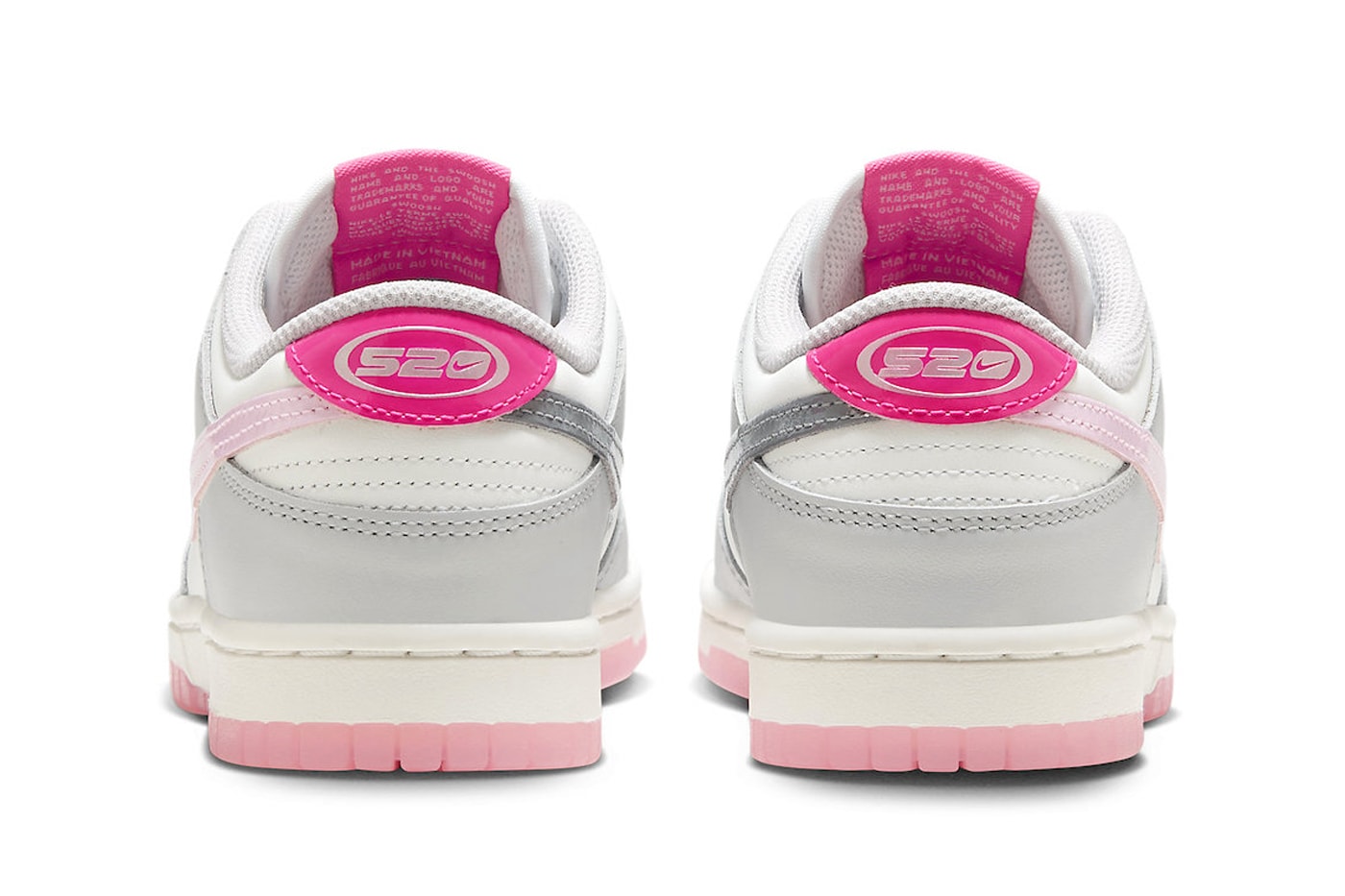 nike dunk low sneaker pink white grey barbie colorway