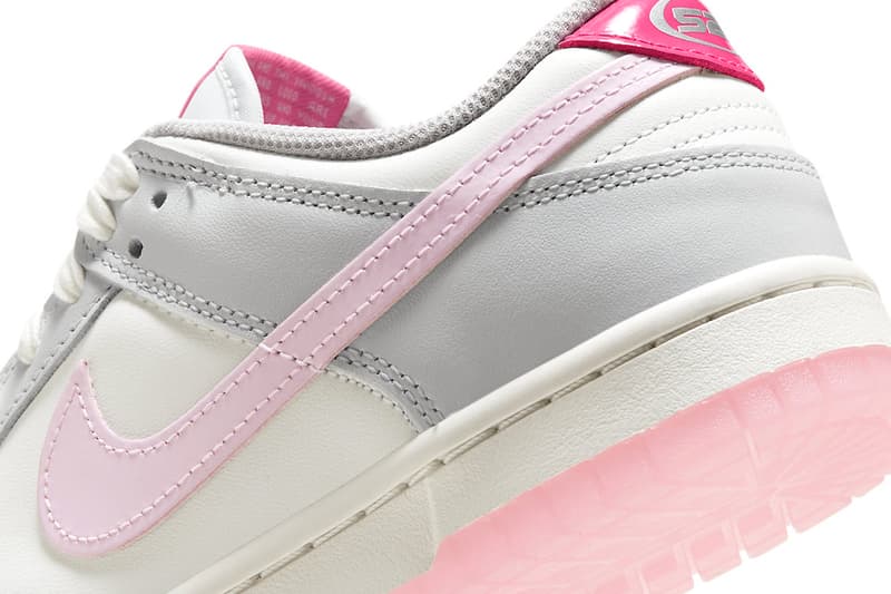 nike dunk low sneaker pink white grey barbie colorway