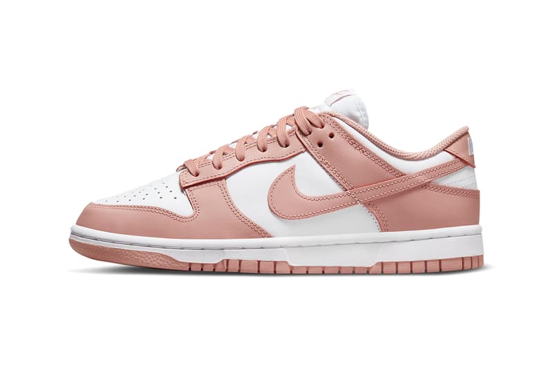 nike dunk low pink rose whisper white sneaker