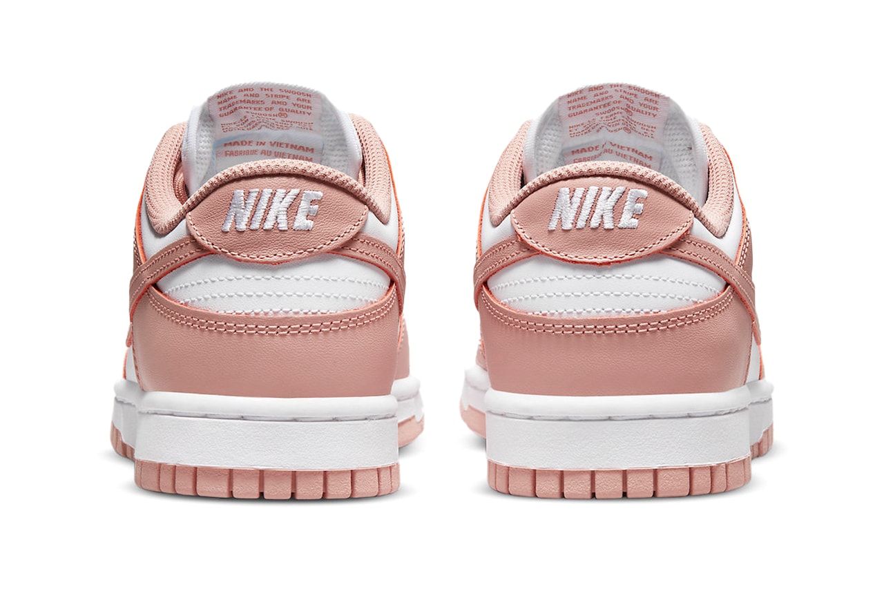 nike dunk low pink rose whisper white sneaker