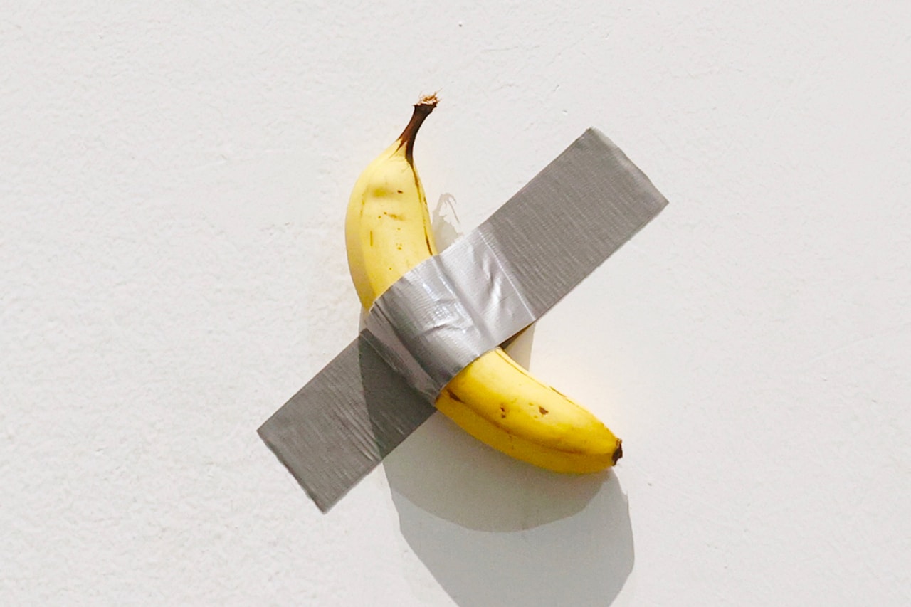 Maurizio Cattelan Banana Sculpture student exhibition art