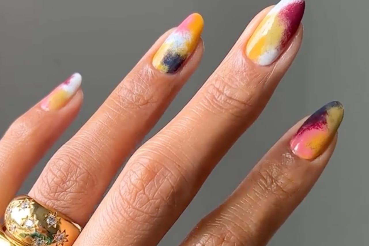 Floral manicure using the watercolor technique - My Nail Polish Online