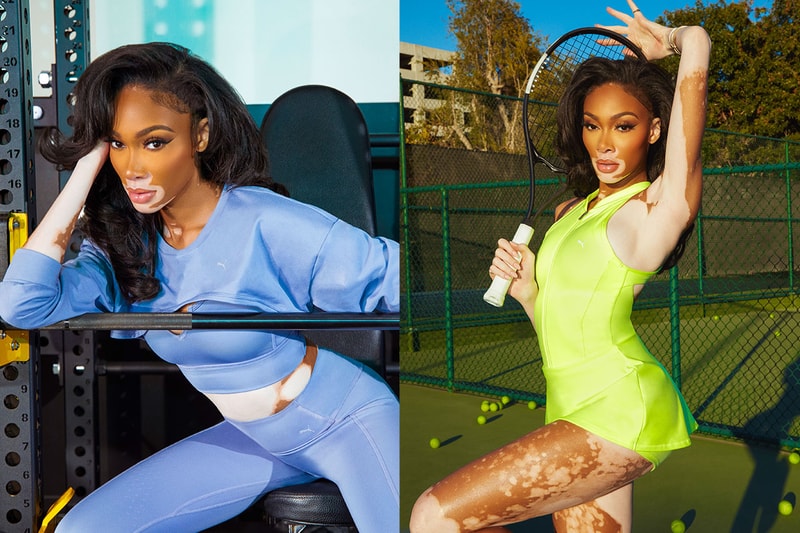 winnie harlow puma sports gym patent top