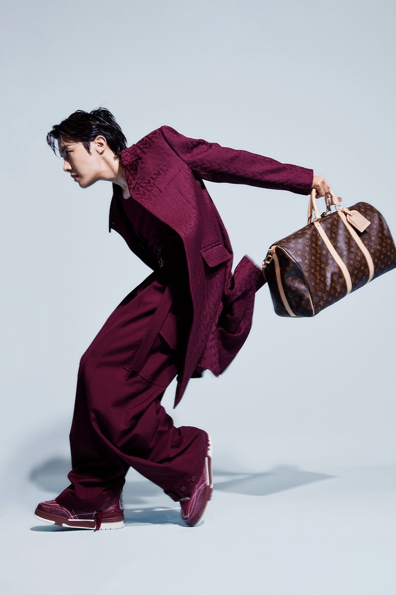 BTS J-Hope Louis Vuitton k-pop stars keepall soft-sided bag suits louis vuitton trainer sneakers