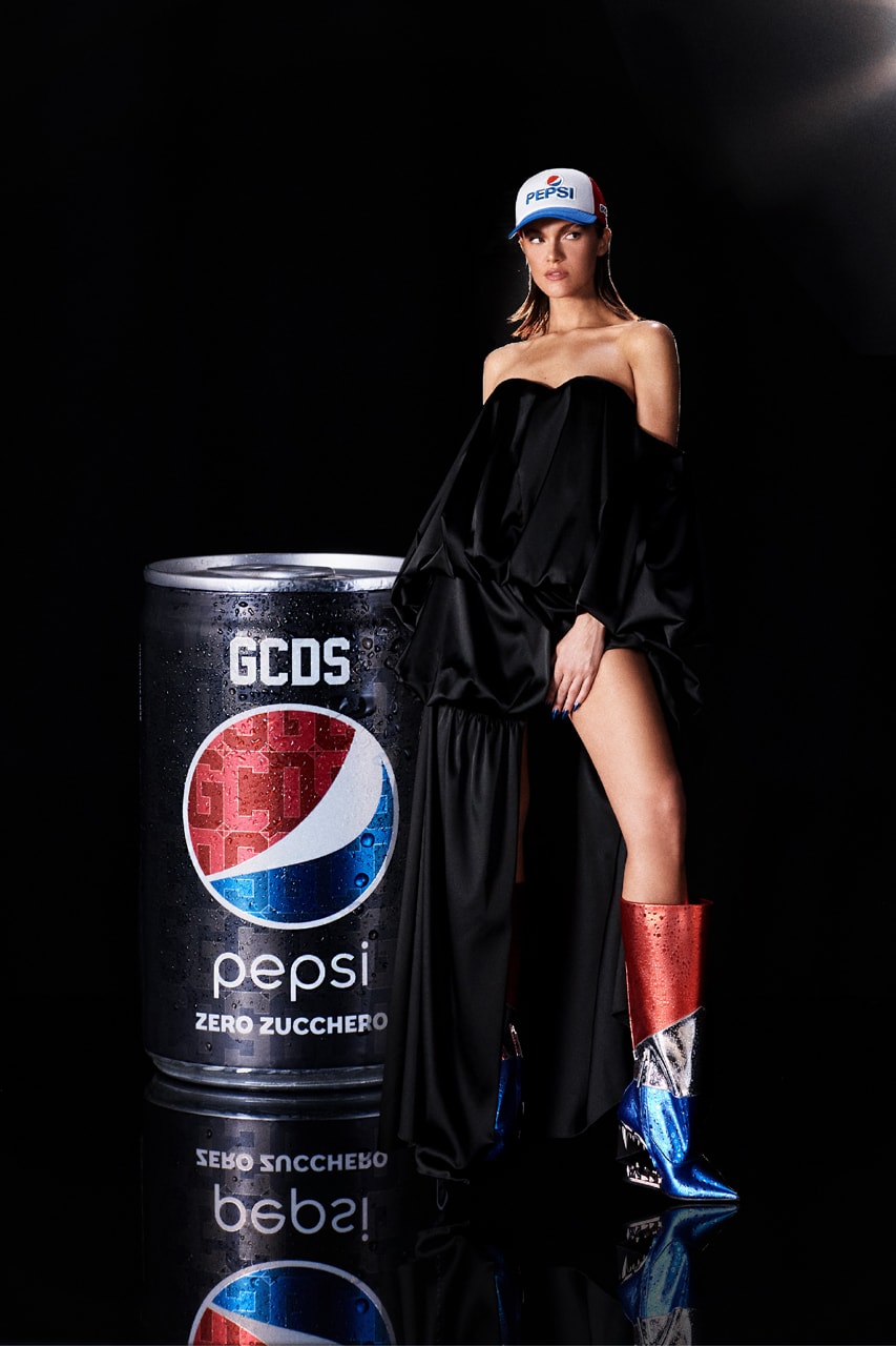 GCDS pepsi clothing cans glitter heels shoes 