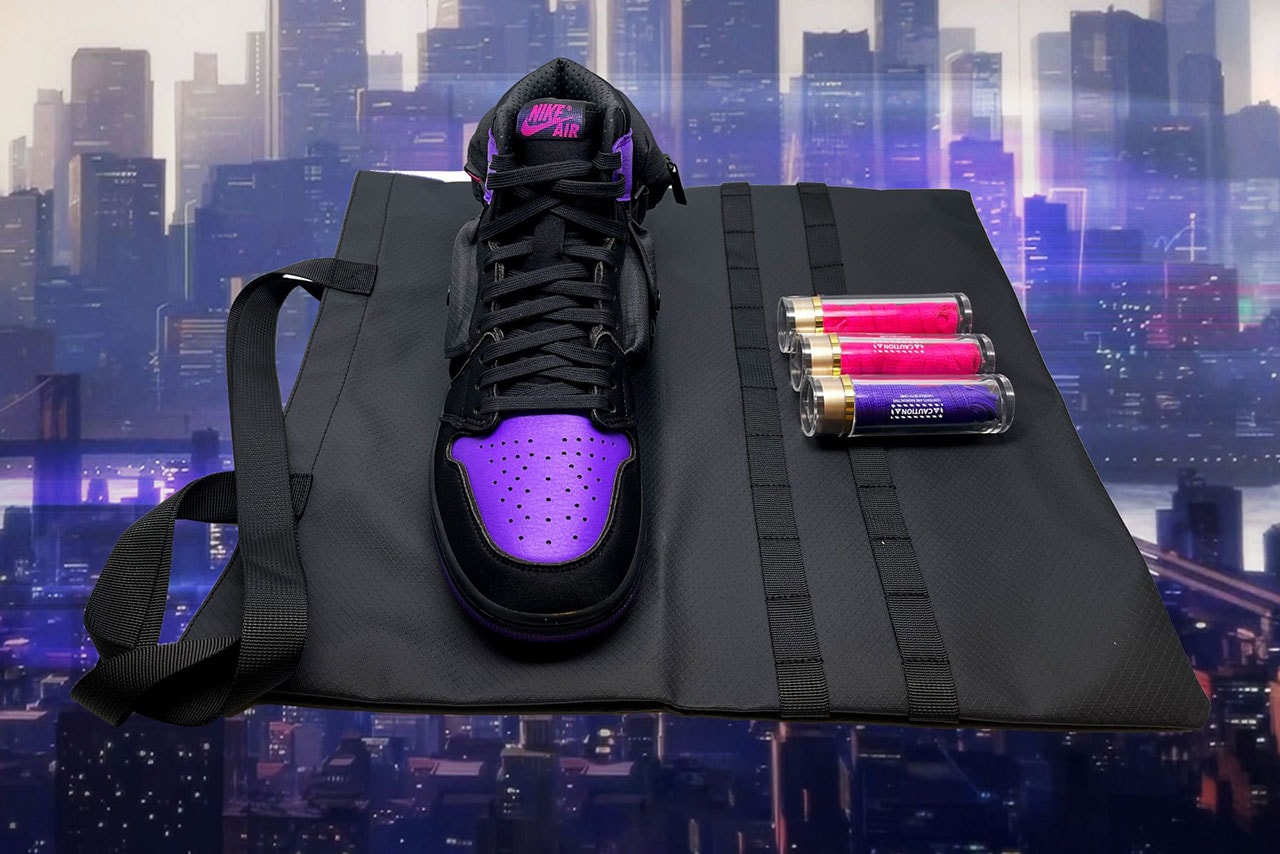 air jordan 1 utility stash spider-man sneakers black purple