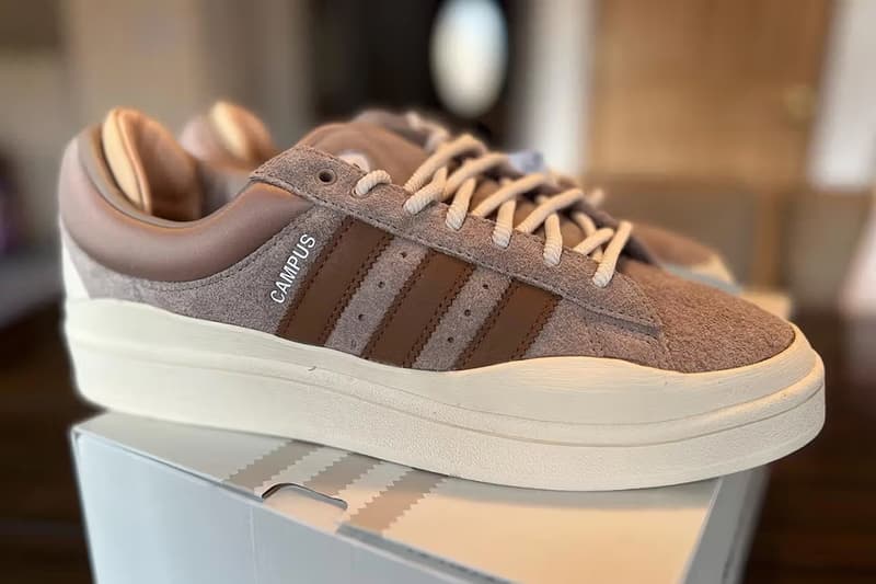 bad bunny campus light brown Response adidas sneakers footwear info first look photos