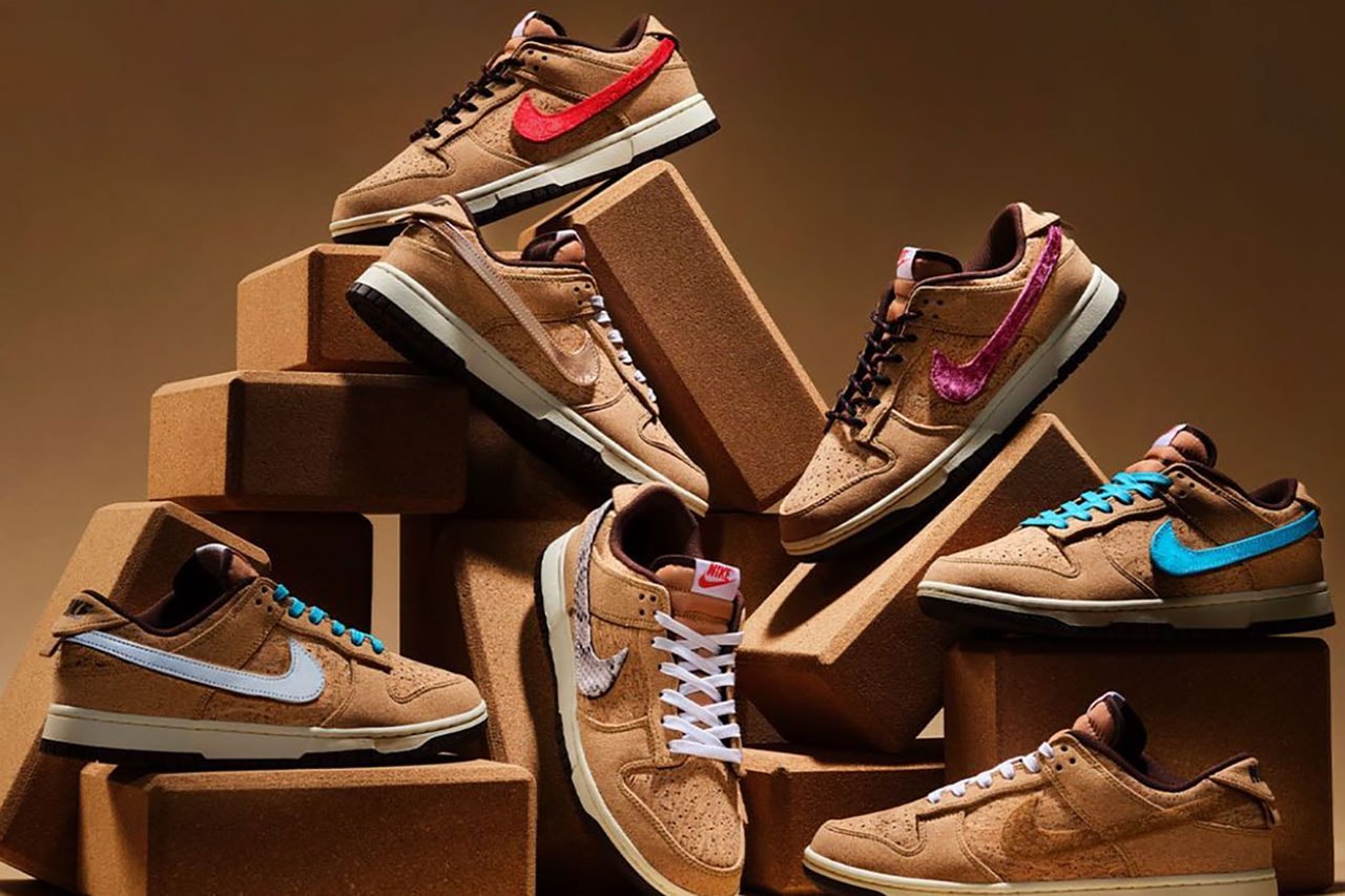 clot sneakers cork brown nike dunk shoes 