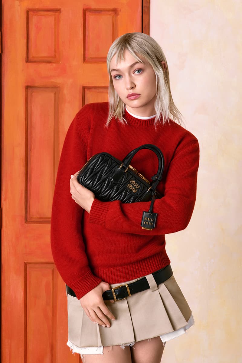 gigi hadid miu miu steven meisel arcadie wander handbags accessories campaign video