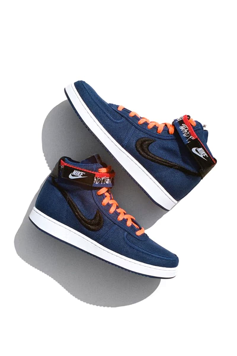 nike stussy vandal high sneaker fossil beige black royal blue