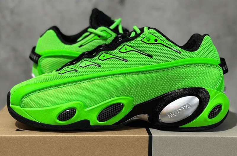 drake nike nocta glide sneaker green red black