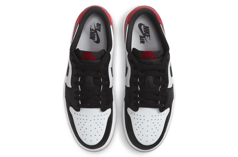 air jordan 1 low black toe sneaker red leather 