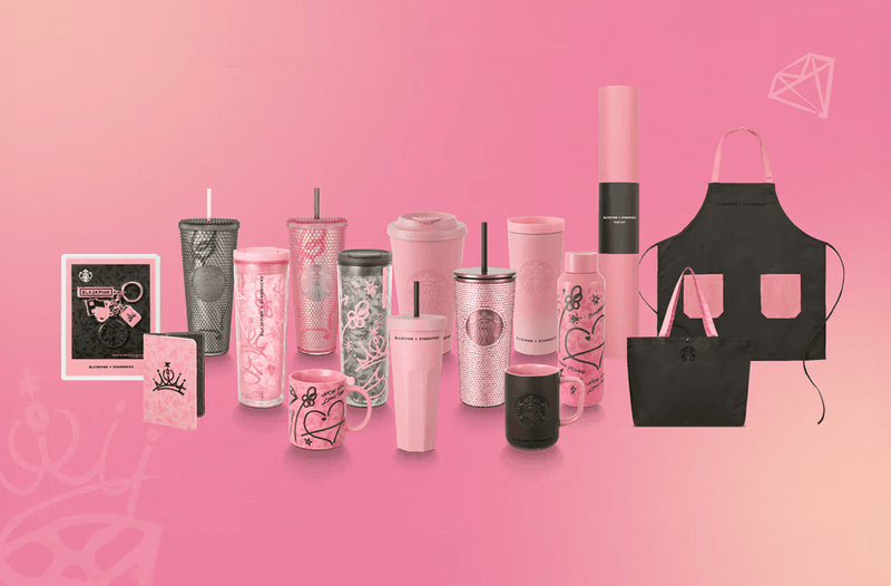 blackpink starbucks drinks coffee frappuccino pink merchandise cups