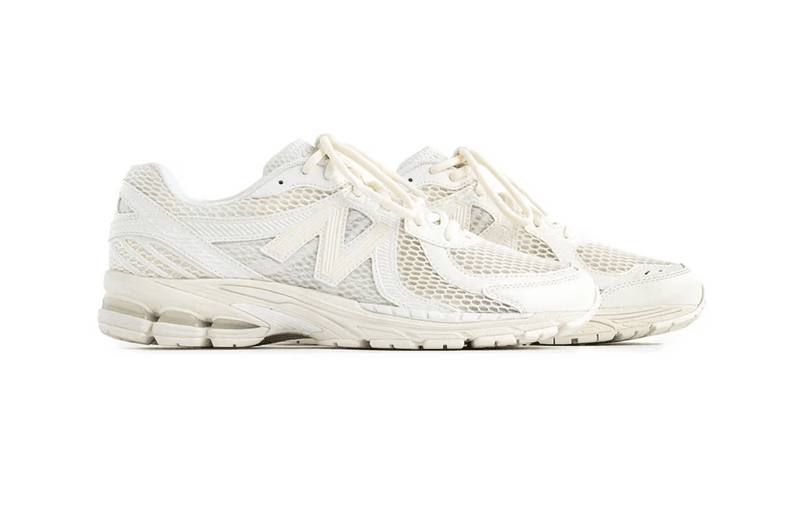 aime leon dore new balance sneakers green orange white cream