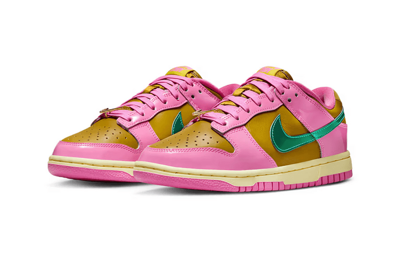 parris goebel nike dunk low glossy pink green sneaker shoes