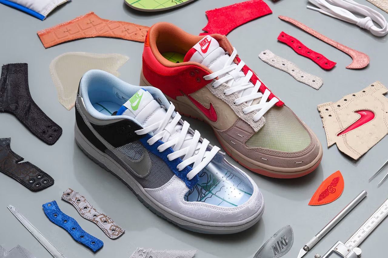 clot nike dunk low "what the" sneakers footwear collaborations
