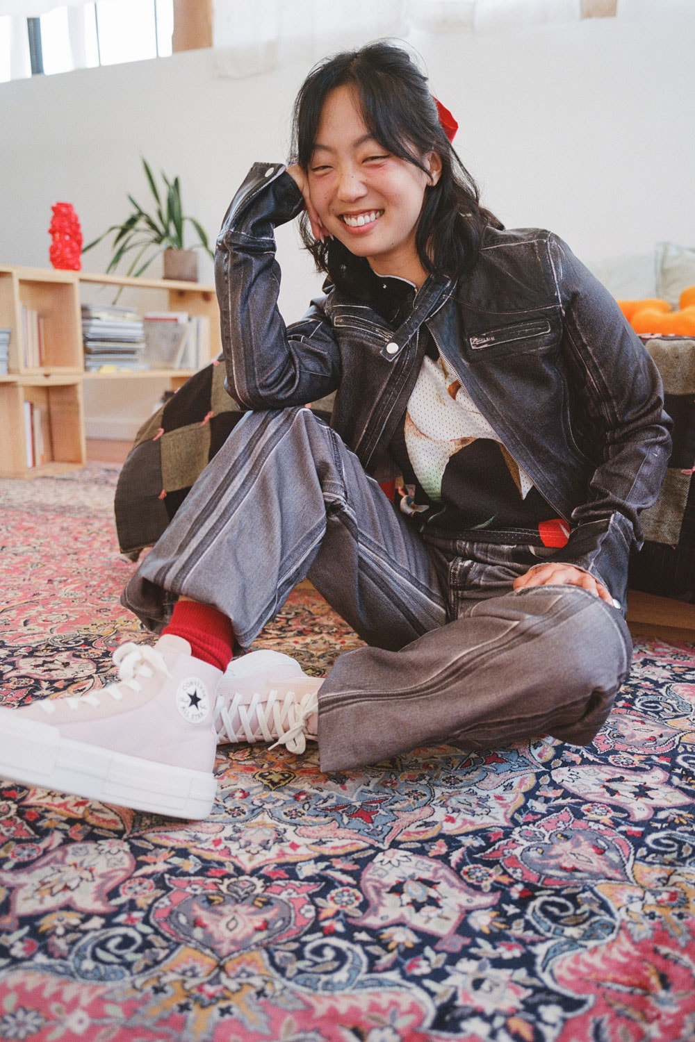 converse eunice chang style residency ctas cruise sneaker chuck taylor all star silhouette lace up high top shoe pink black blush skater skate 90s inspired los angeles california
