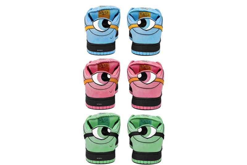 nike sb powerpuff girls sneakers pink blue bubbles 