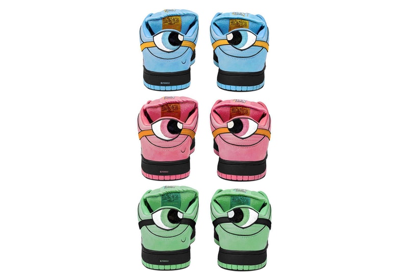nike sb powerpuff girls sneakers pink blue bubbles