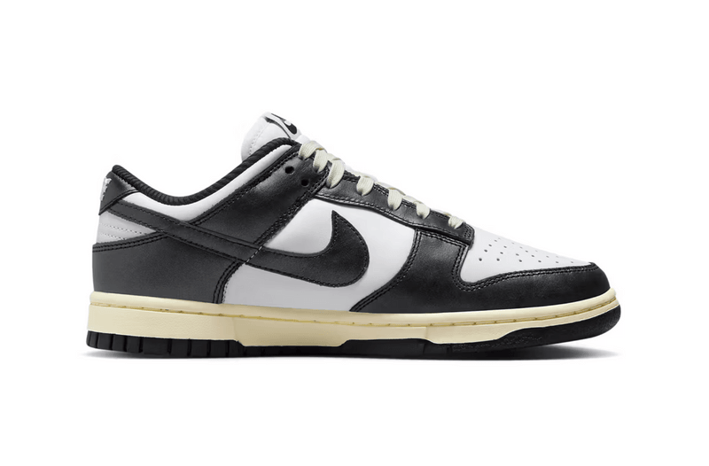 nike dunk low vintage panda sneaker color black beige white