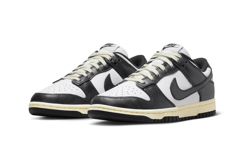 nike dunk low vintage panda sneaker color black beige white