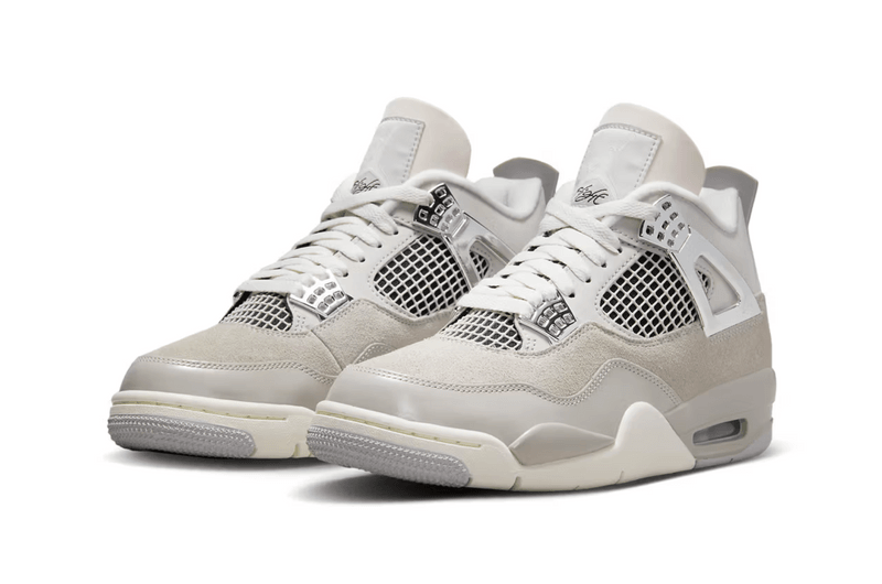 air jordan 4 frozen moments sneakers women grey white silver