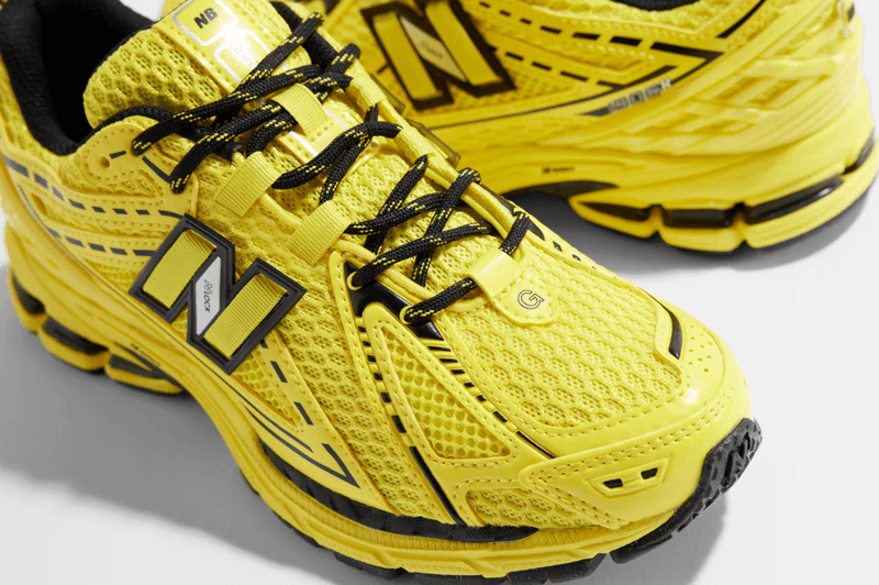 ganni new balance sneakers bumblebee yellow black shoes copenhagen