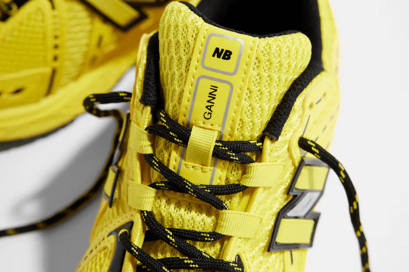 ganni new balance sneakers bumblebee yellow black shoes copenhagen