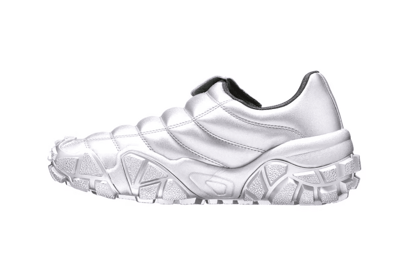 acne studios boltzer football shoes sneakers silver metallic