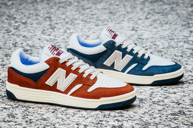 new balance numeric skateboarding sneakers shoes navy blue rust red
