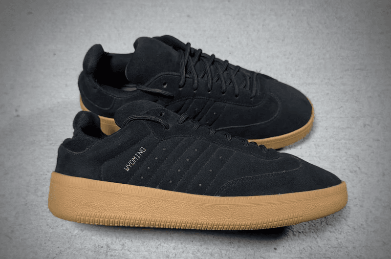 adidas yeezy samba sneaker black suede rubber sole 