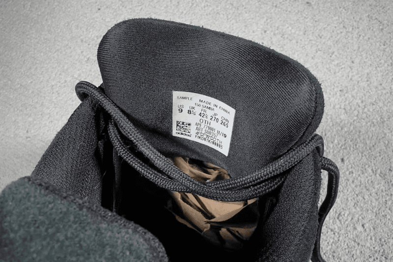 adidas yeezy samba sneaker black suede rubber sole 