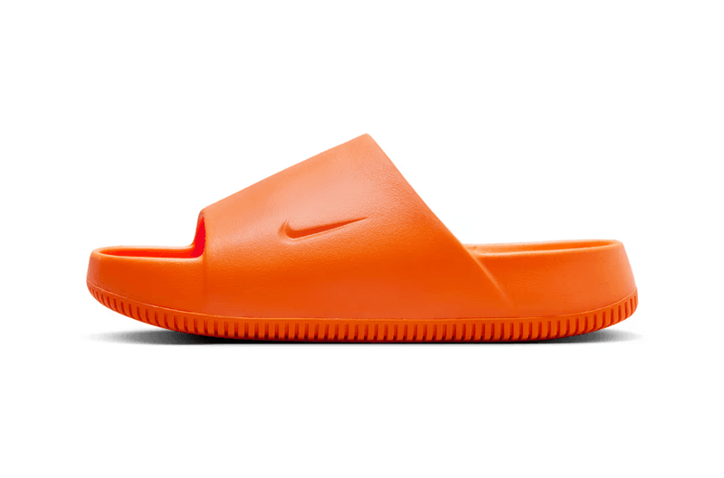nike calm slide orange slip on shoe 