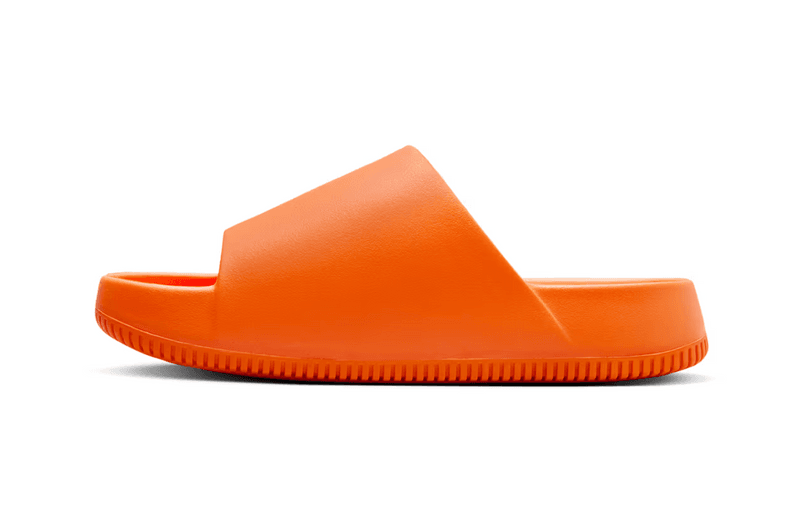 nike calm slide orange slip on shoe 