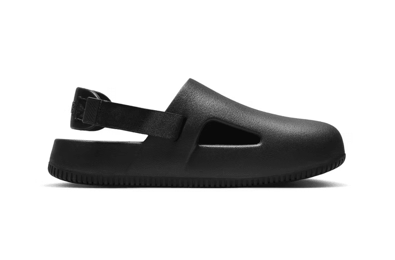 nike calm mule slip on shoe black leather slide
