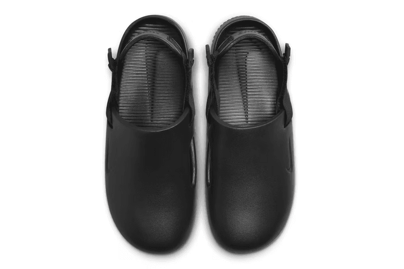 nike calm mule slip on shoe black leather slide