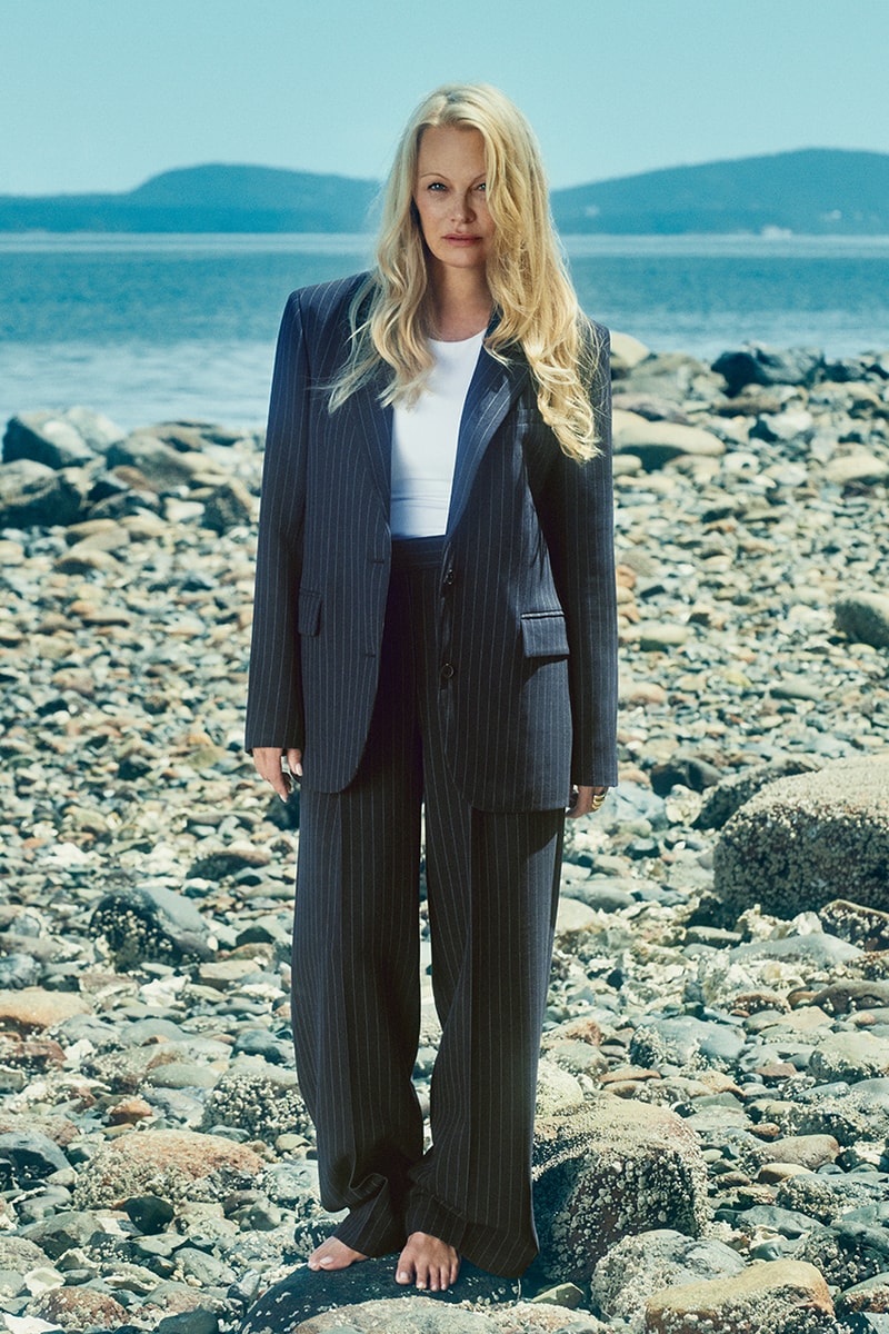 pamela anderson aritzia campaign beach brand knitwear fall