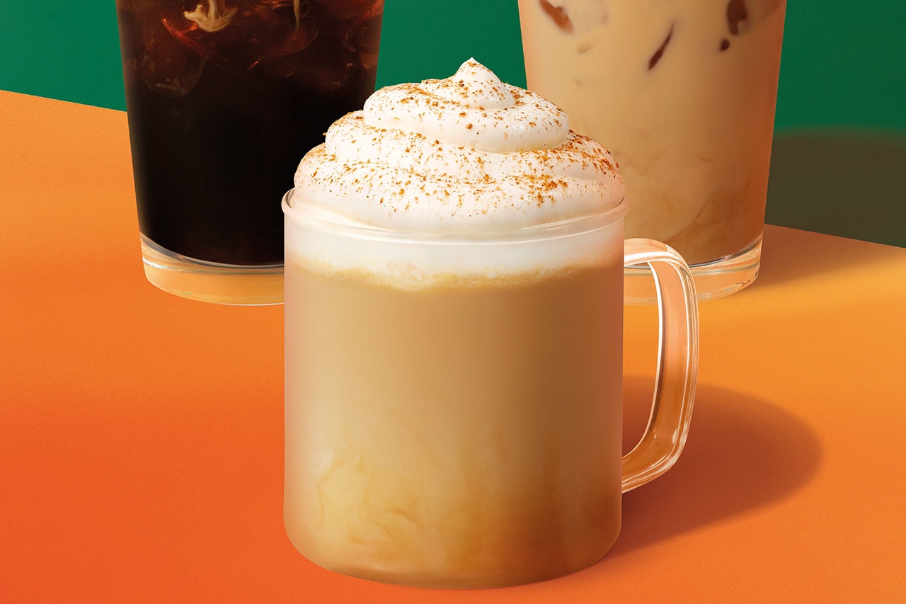 starbucks pumpkin spice latte coffee drink cream foam halloween fall winter