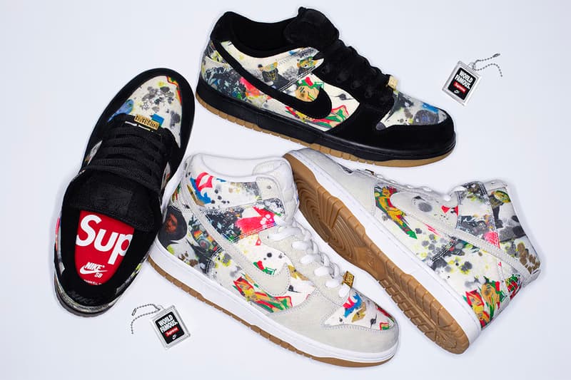 Supreme nike air max high tops custom content pack 10000/Low "Rammellzee" fall/winter 2023 collection week 2 drop sneakers footwear release information where to buy