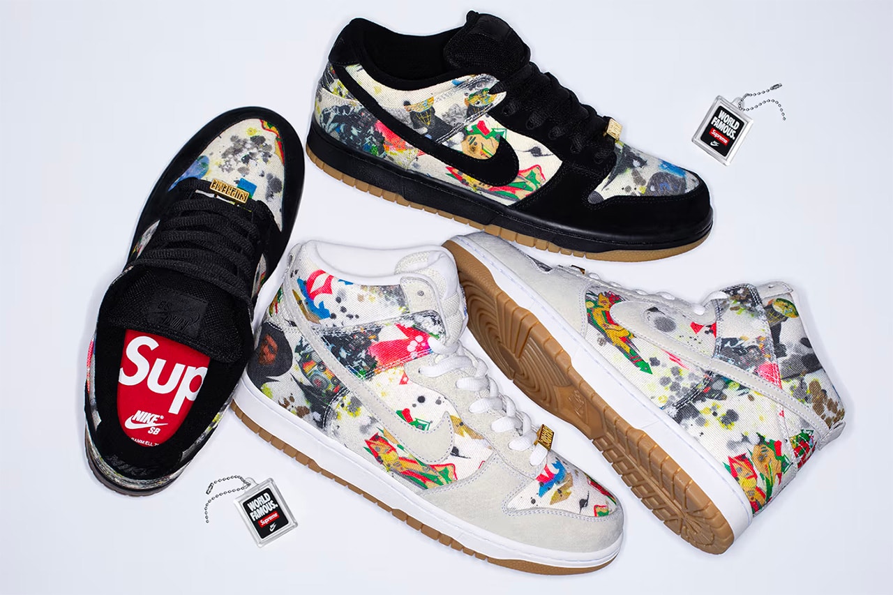 Supreme Nike SB Dunk High/Low "Rammellzee" fall/winter 2023 collection week 2 drop sneakers footwear release information where to buy